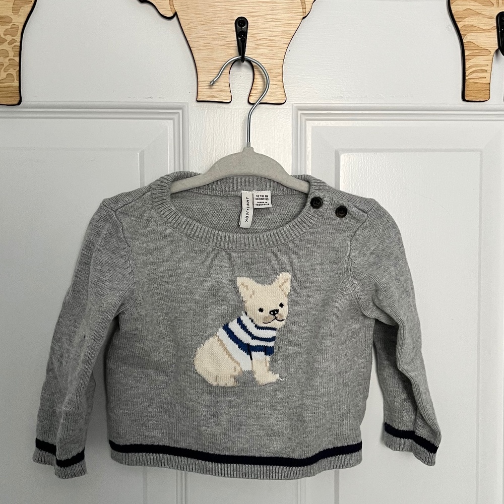 Janie and Jack bulldog sweater